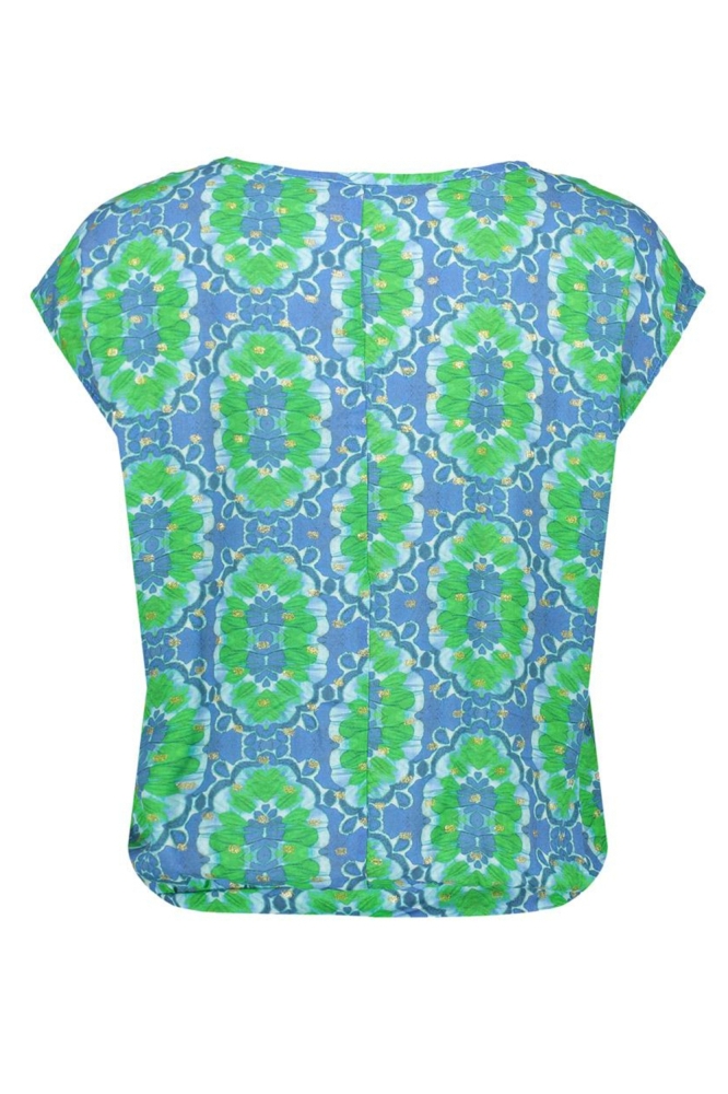 V HALS TOP MET TILE DESSIN 53483 20 000625 BLUE/GREEN